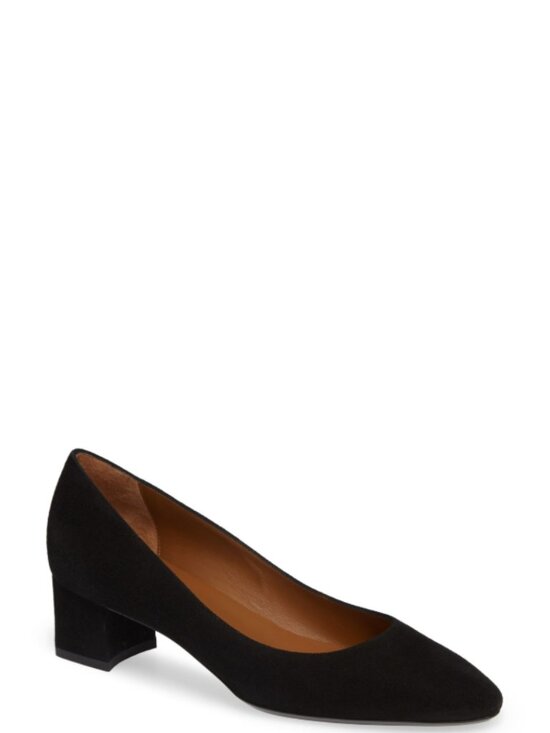 Aquatalia Shoes - EUC Aquatalia Pasha 40mm Block Heel Pumps in Black Suede Sz 7.5 / EU 38